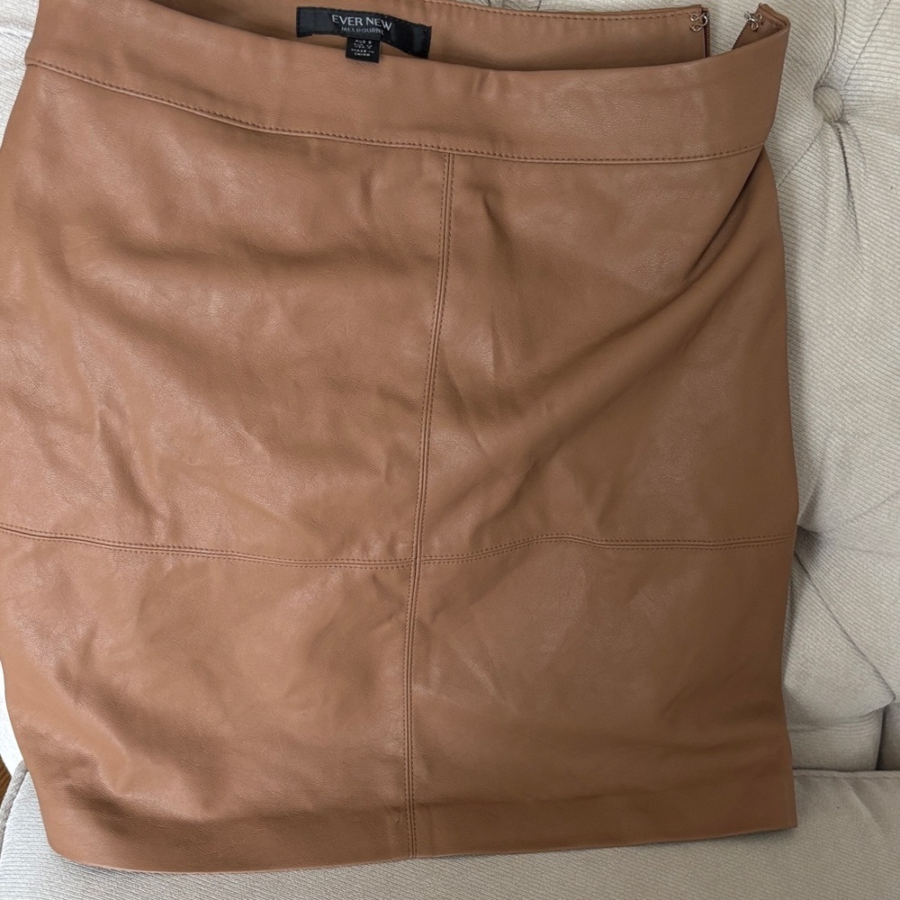 Ever New Brown Pencil Skirt Faux Leather in 4